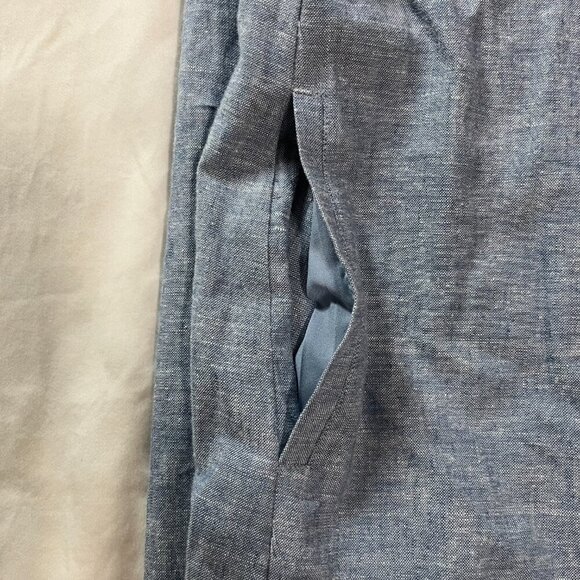 Donna Morgan Light Blue Linen Blend Sleeveless A-Line Dress | Size 2 - Picture 8 of 9